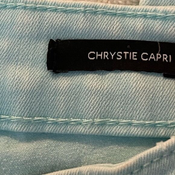 Size 10 Nine West frayed hem stretch 5-pocket zipper front belt Christie Capri - Picture 13 of 14